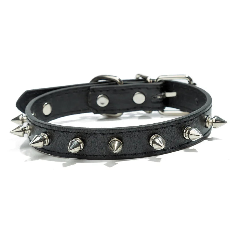 Studded PU Leather Dog Collar with Metal Accents