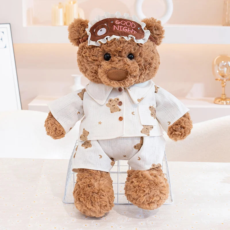 Cozy Pajama Bear Plush with Sleep Mask