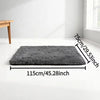 Gray self-warming cat mat measuring 115cm long and 75cm wide on a white floor.