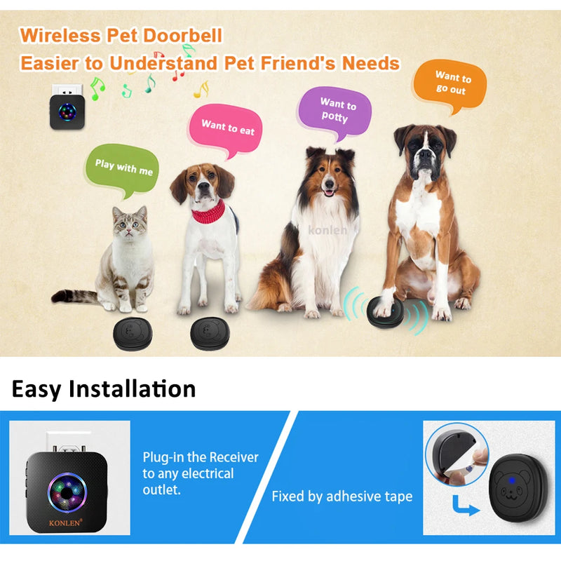 Smart Dog Doorbell Wireless for Potty Training