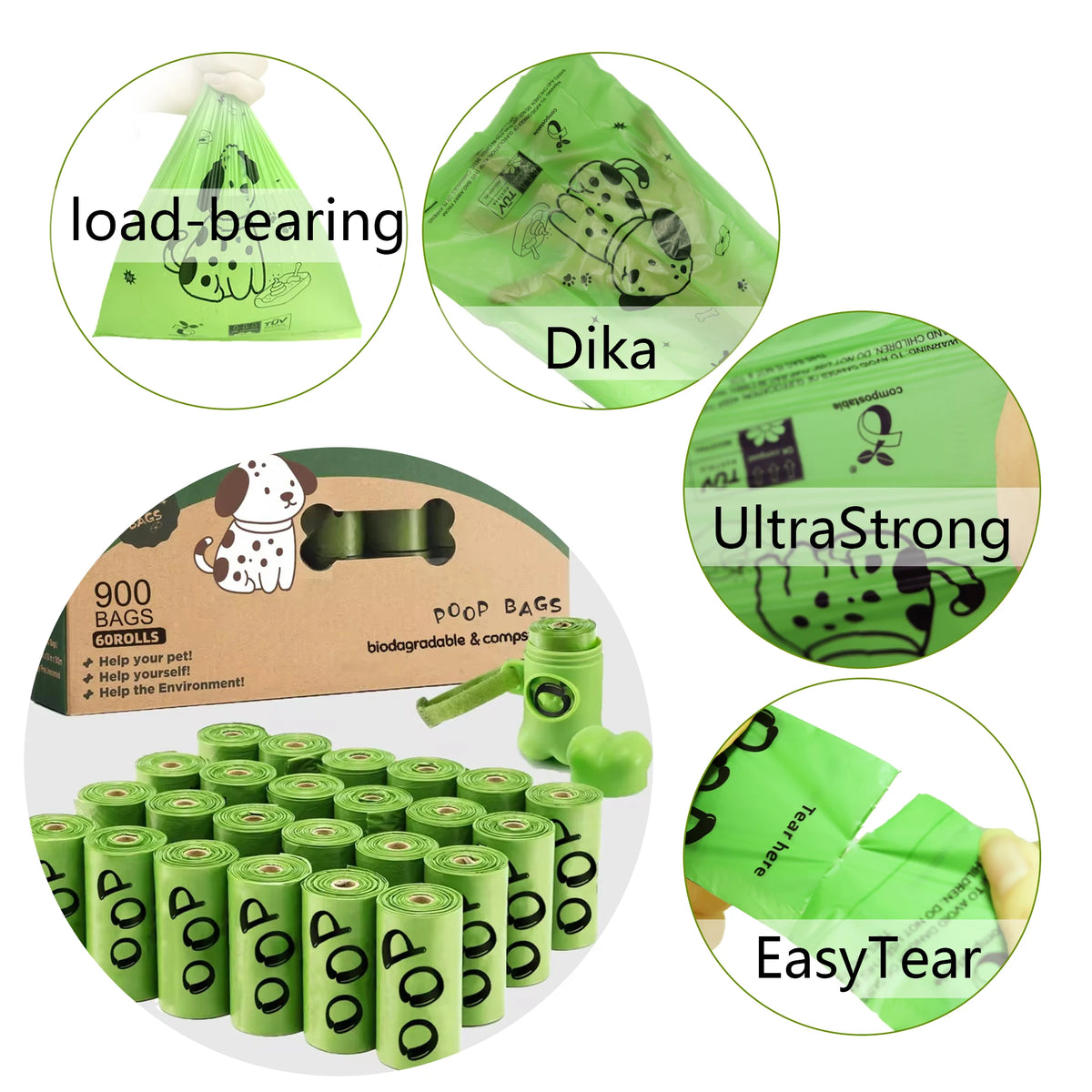 Certified Compostable Dog Poop Bags – Leakproof, Plant-Based & Extra Thick