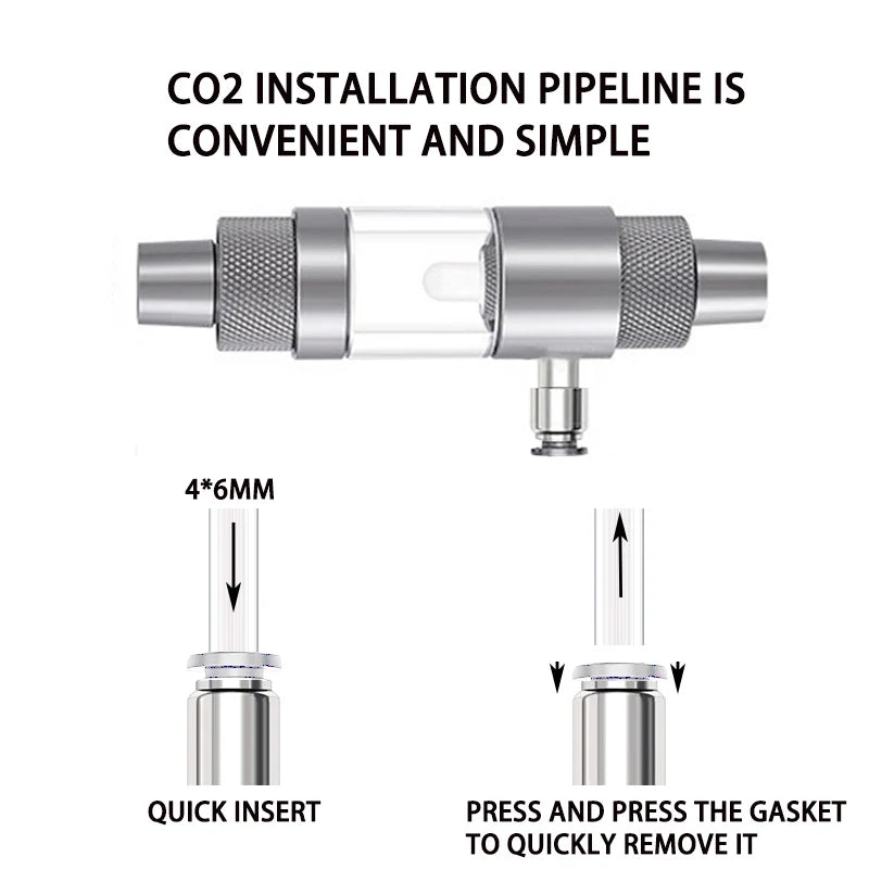 Diffuseur CO2 en aluminium pour aquariums