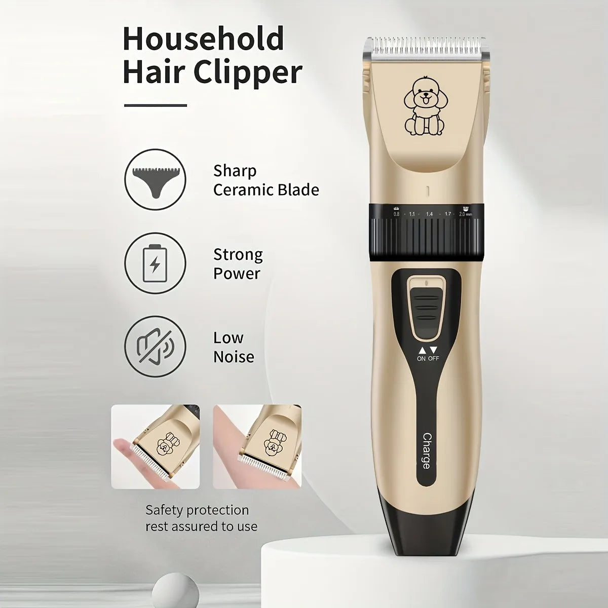 Cordless Rechargeable Pet Grooming Kit for Dogs and Cats