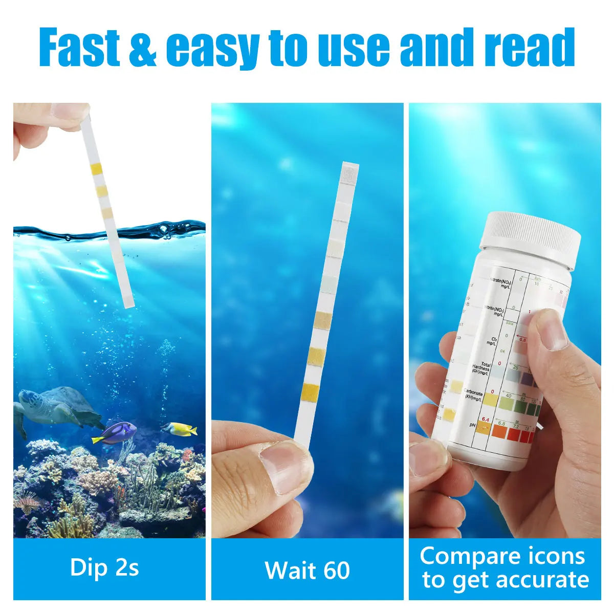 7-in-1 Aquarium Water Test Strips (100 Count)