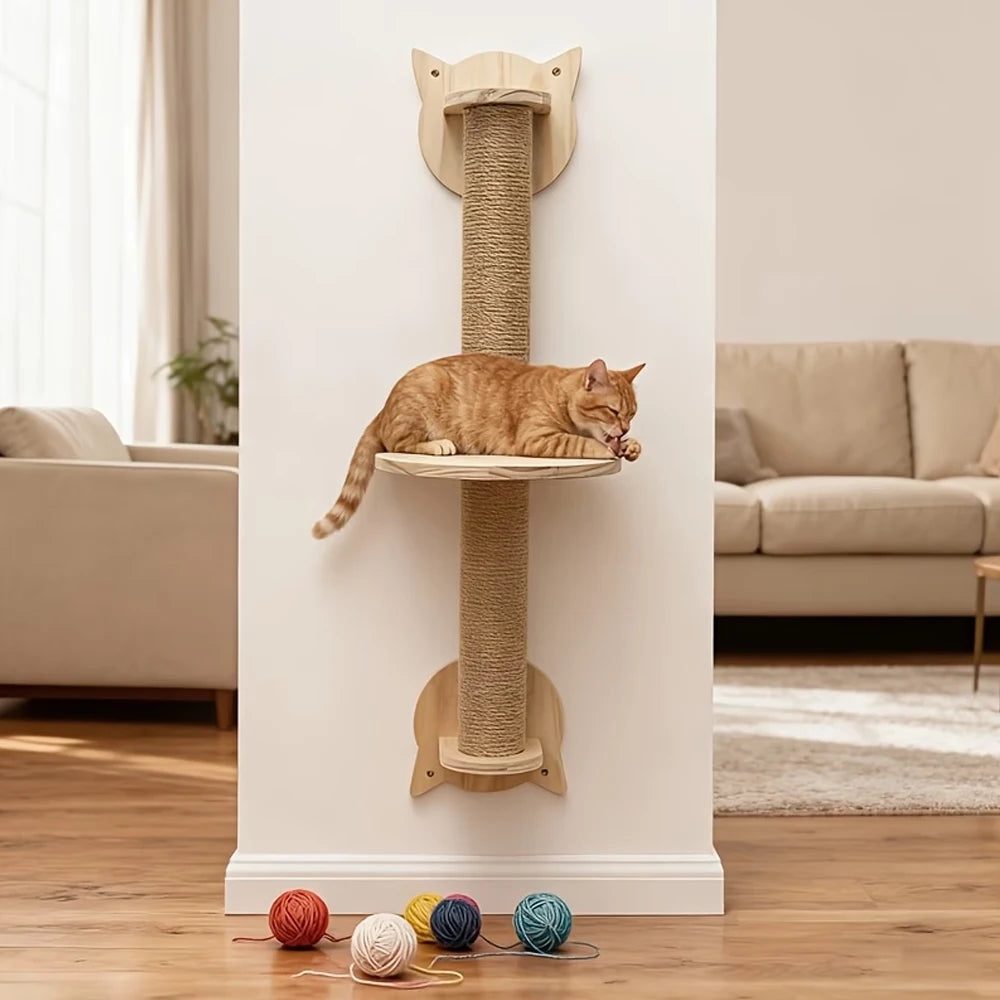 Cat Scratching Post with Sisal and Wood