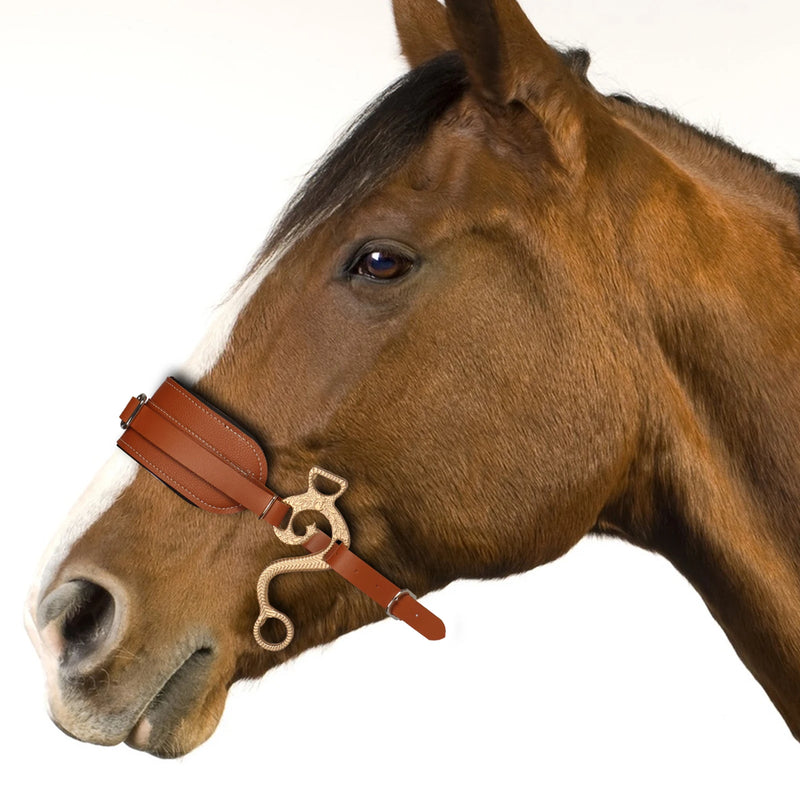 Bridon en cuir réglable pour cheval (Hackamore)