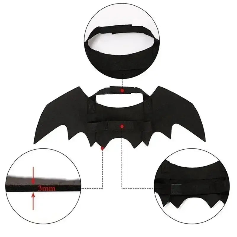 Cat Bat Wing Costume Accessory with Adjustable Straps