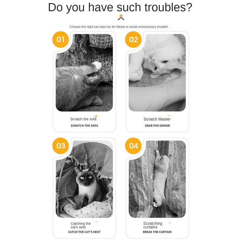 لوح خدش قطط بيضاوي الشكل وسرير قطط متعدد الاستخدامات من سيسال