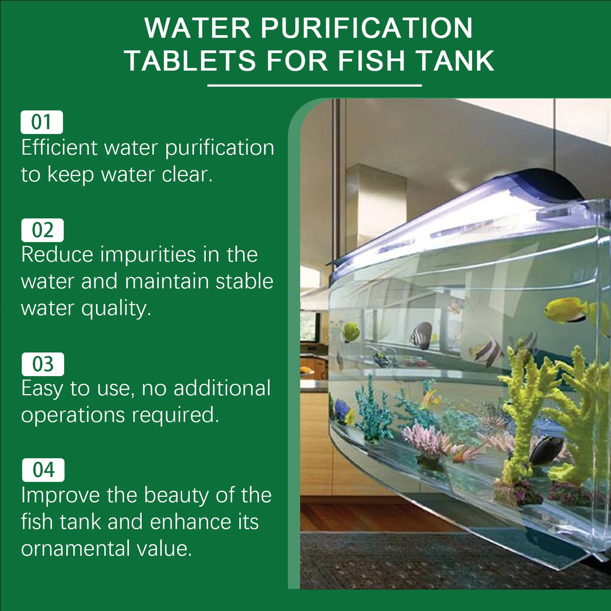 Aquarium Water Purifying Tablets – 35 Count for Clear, Healthy Water