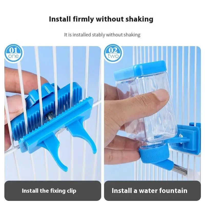 Hanging Bird Water Dispenser with Clear Bottle for Easy Monitoring