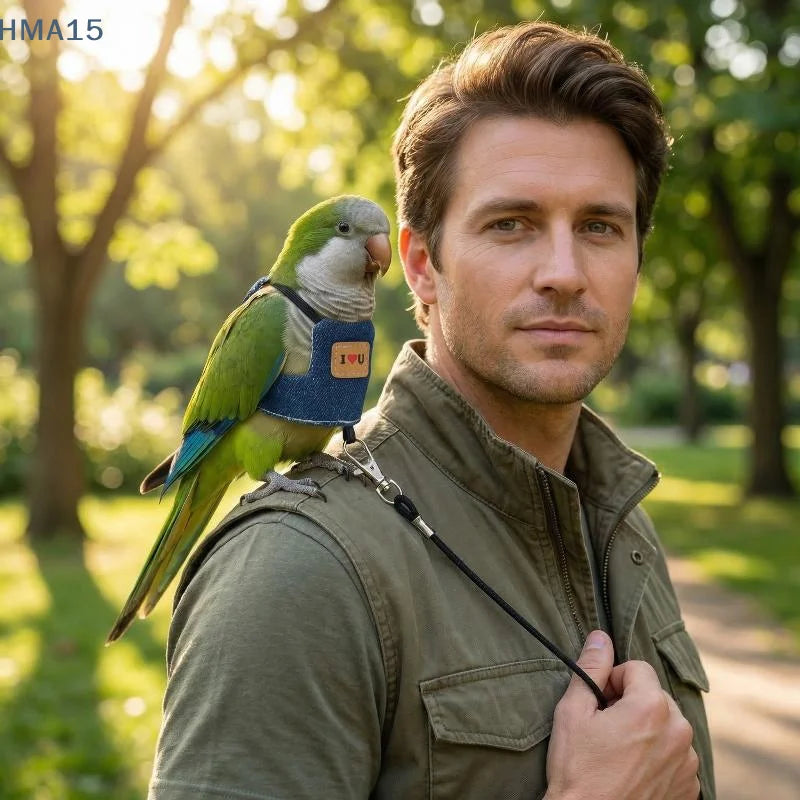 Adjustable Parrot Flying Harness with Leash for Small to Medium Birds