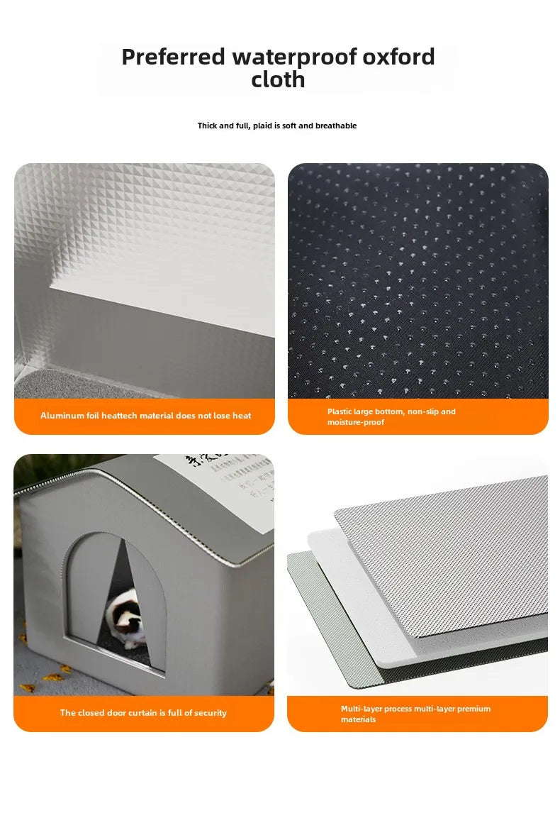 Waterproof Pet Cave Bed for Small Dogs Foldable Outdoor Warm