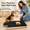 Wooden Dog Nail Scratch Board with Treat Box and Sandpaper Pad