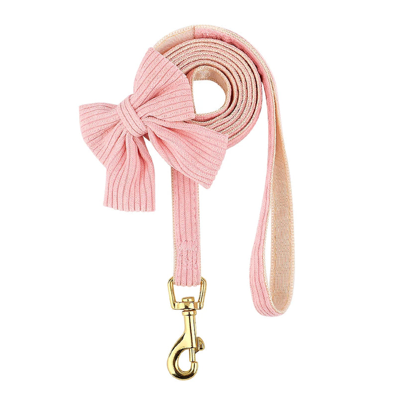 3-Piece Dog Collar Harness Leash Set with Bowknot