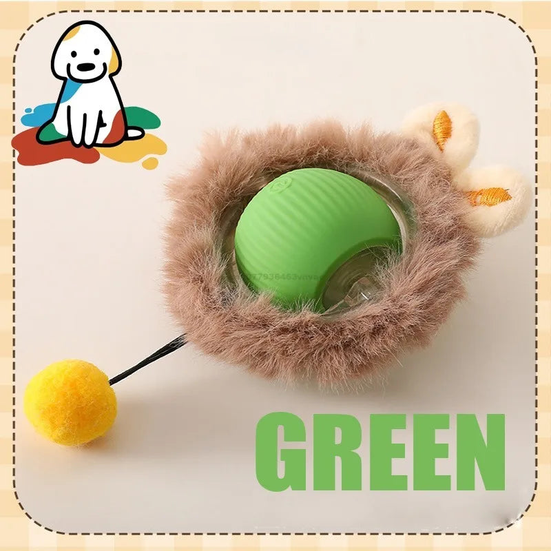 Interactive Automatic Rolling Cat Toy with Tail