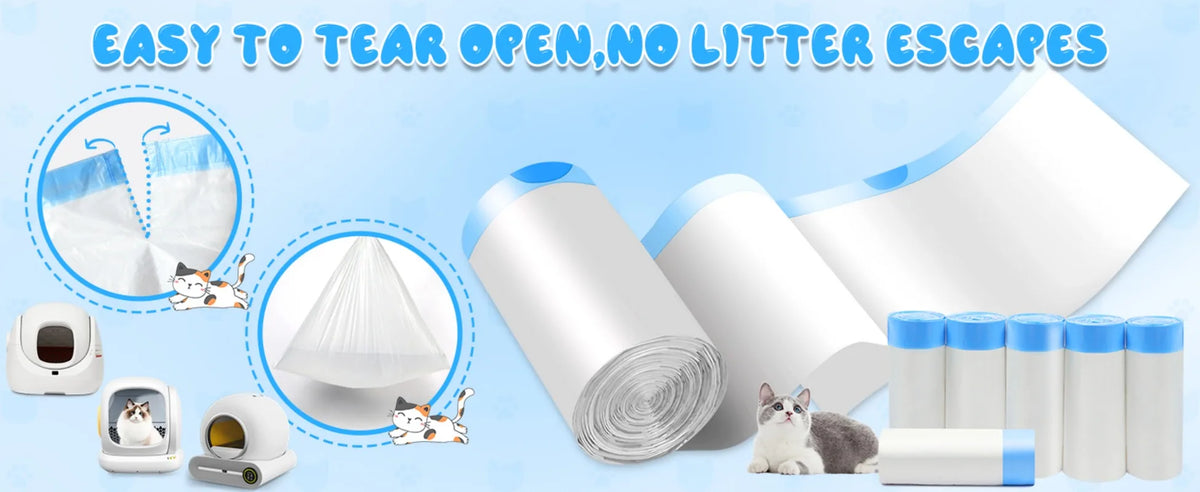Extra-Thick Drawstring Cat Litter Box Liners (90 Count)