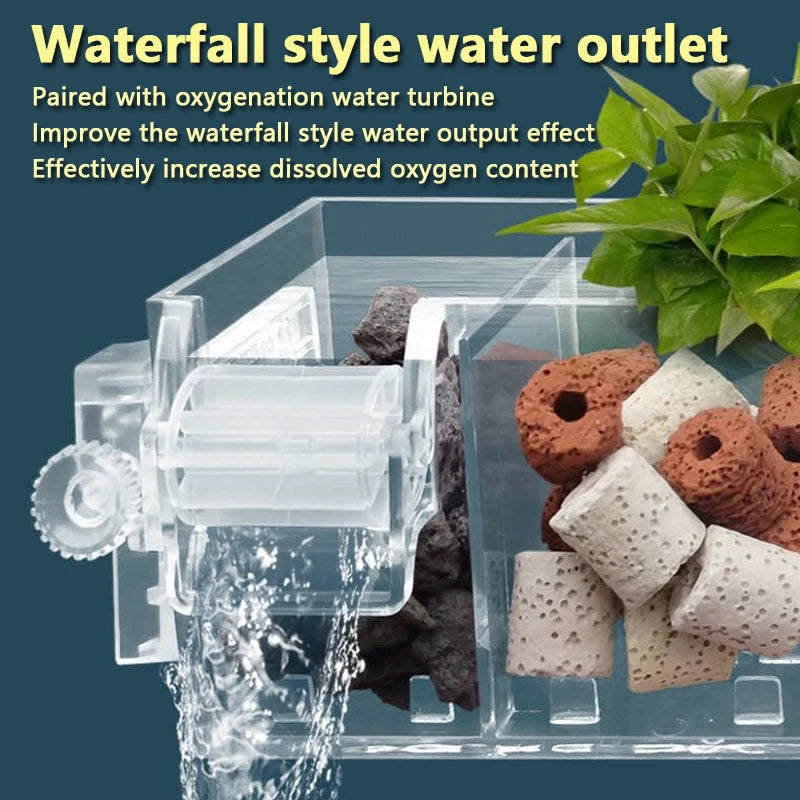 Filtre Cascade pour Aquarium à Fixer au Mur avec Pompe