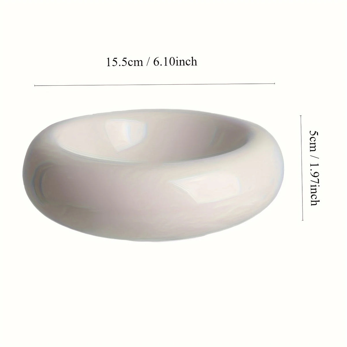 Ceramic Donut Cat Bowl with Anti-Slip Base