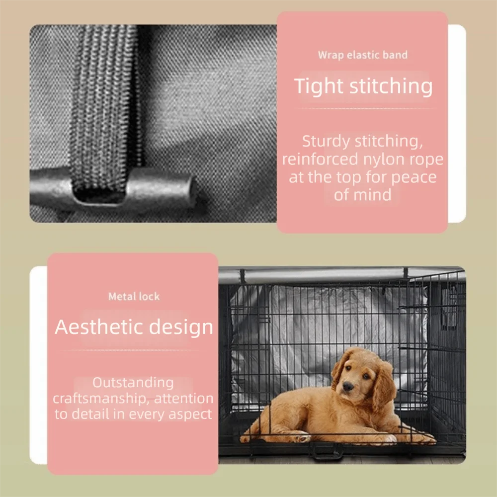 All-Season Waterproof Dog Crate Cover with Mesh Ventilation
