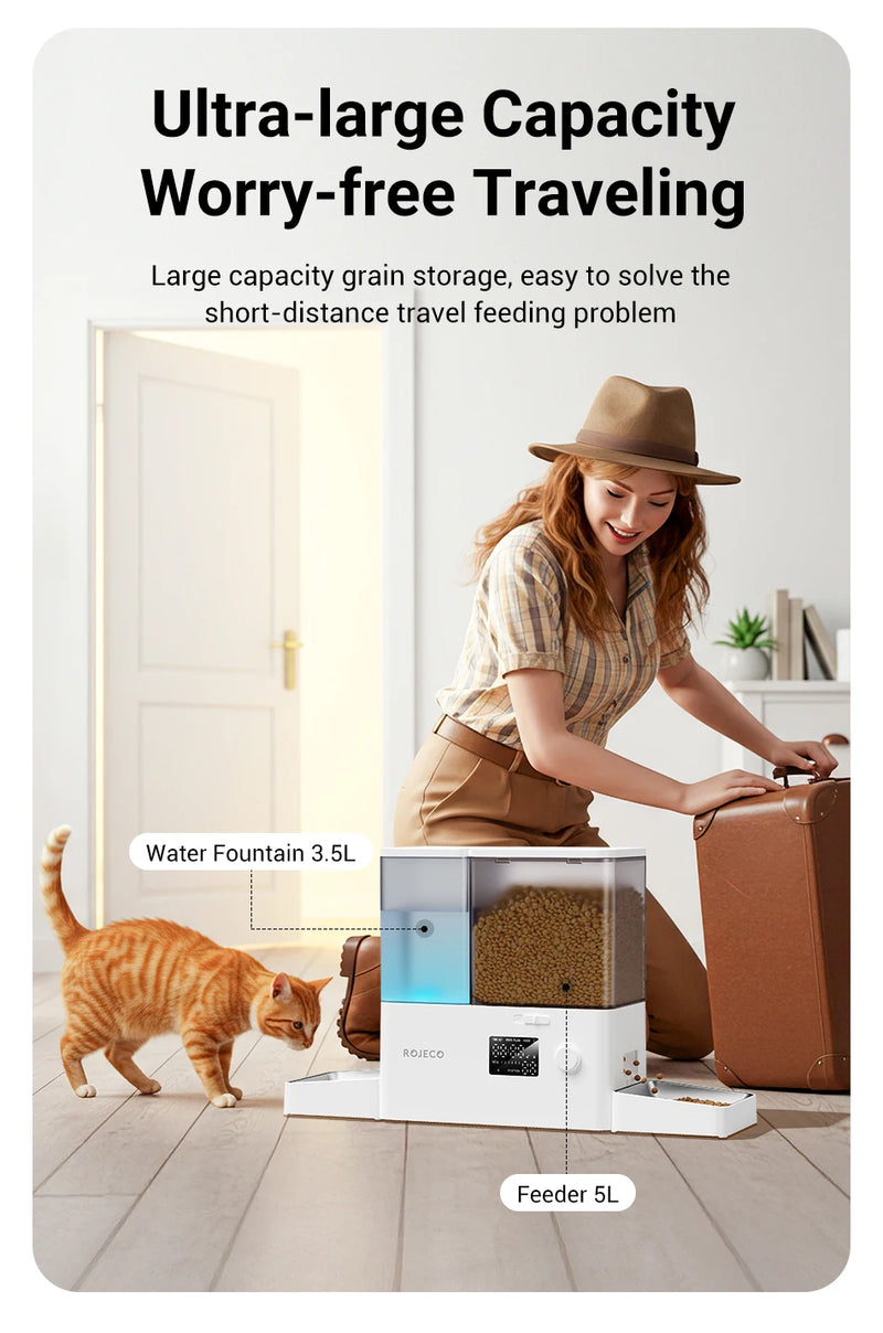 Distributeur Automatique de Nourriture et Fontaine à Eau pour Animaux