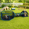 3-in-1 Portable Mesh Pet Playpen with Tunnel