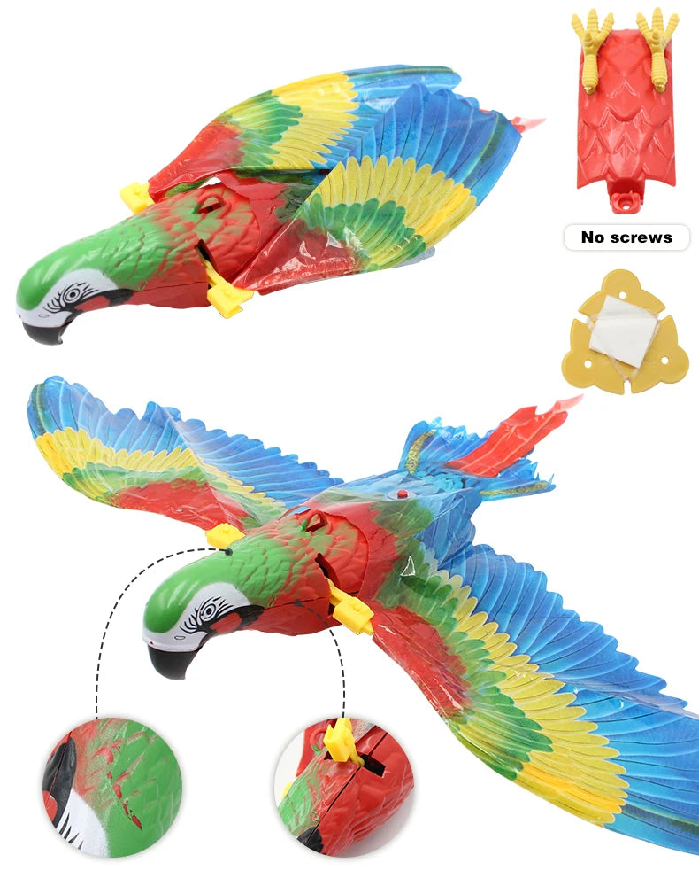 Interactive Flying Bird Cat Toy with Hanging Teaser