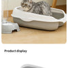 Halboffene Katzentoilette mit Spritzschutz
