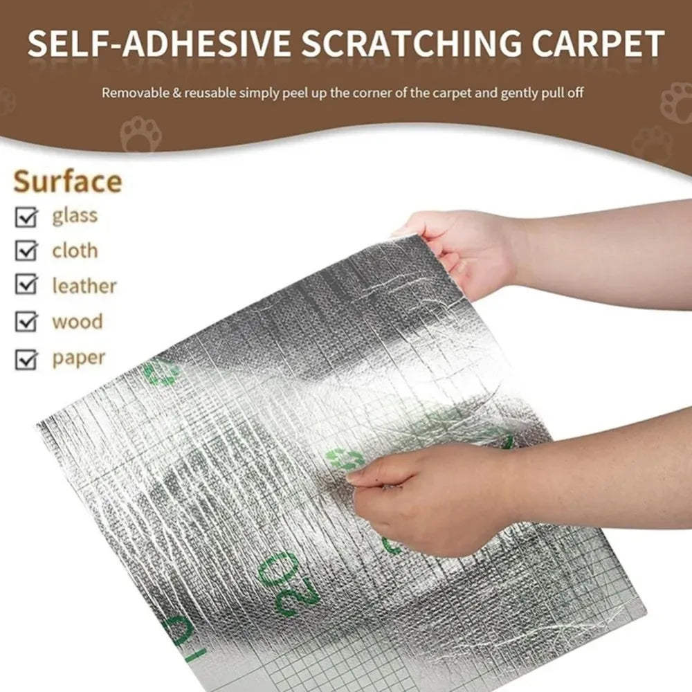 Self-Adhesive Trimmable Cat Scratching Mat for Furniture Protection