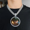 Custom Photo Medallion Pendant Necklace in 18k Gold Finish