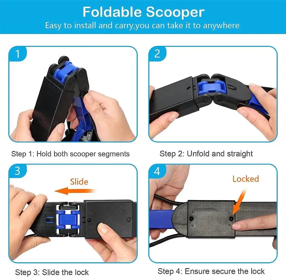 Long-Handle Dog Poop Scooper with Jaw Picker