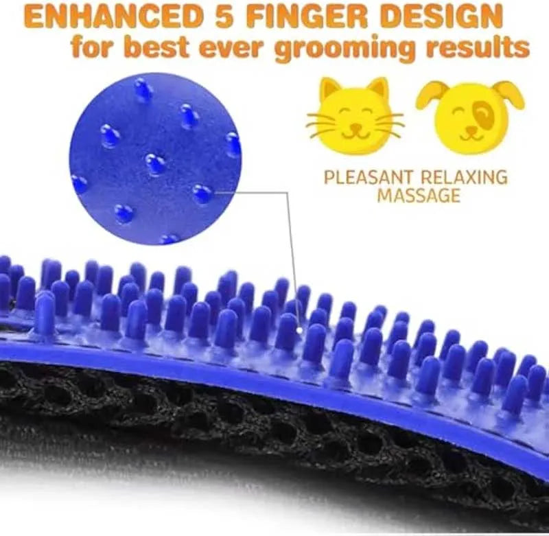 Pet Hair Remover Gloves – Dog & Cat Grooming Brush