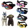 A collection of durable pet sunglasses in various colors and styles for pets.