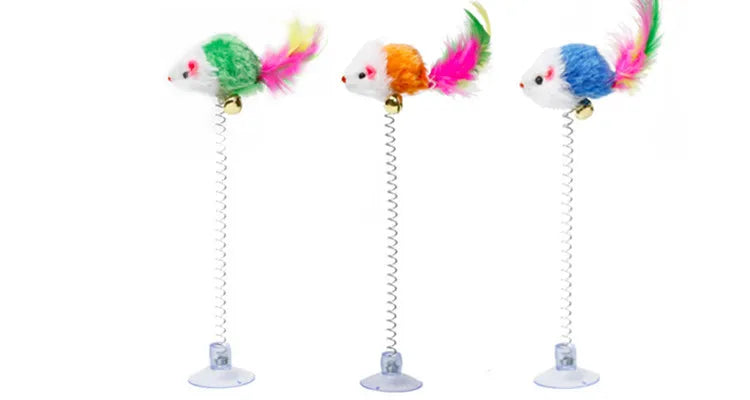 Juguete Interactivo para Gatos con Varita de Plumas y Cascabel