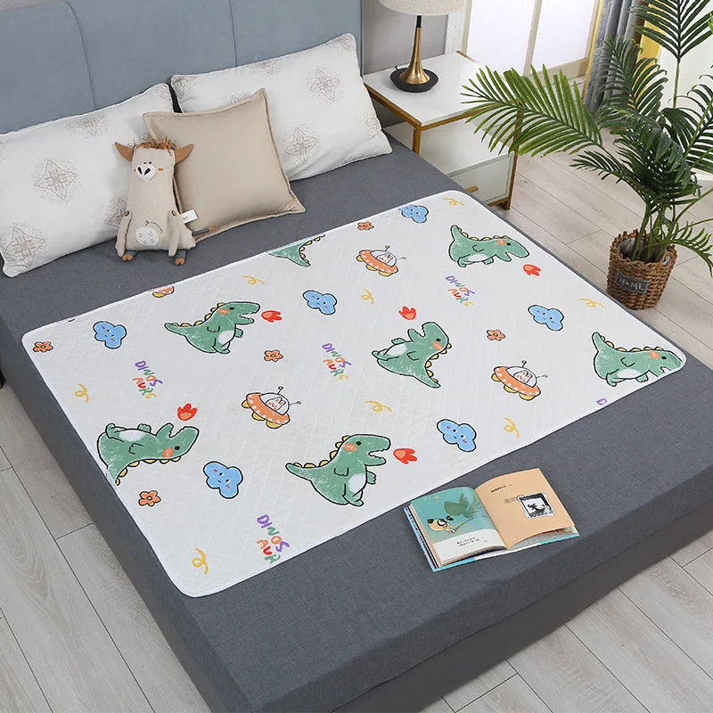 Waterproof Cartoon Bed Protector Pad for Kids and Adults