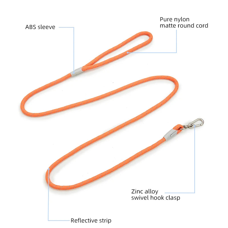 Reflective Nylon Dog Leash with Quick-Release Clip – 150cm