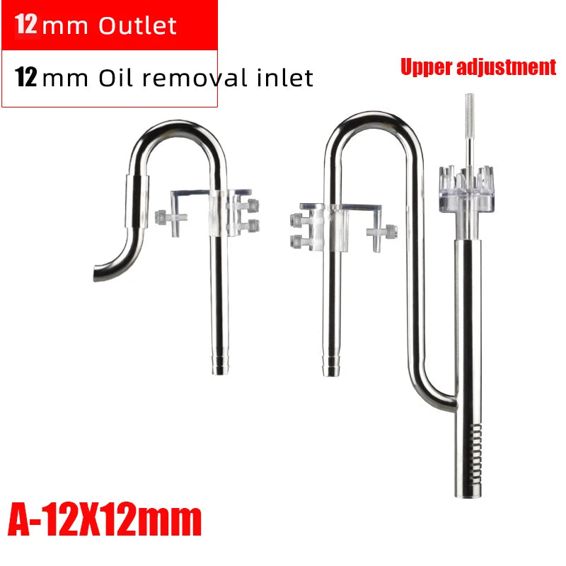 Kit de connecteur de filtre d'aquarium en acier inoxydable avec sortie de 12 mm et entrée pour l'huile