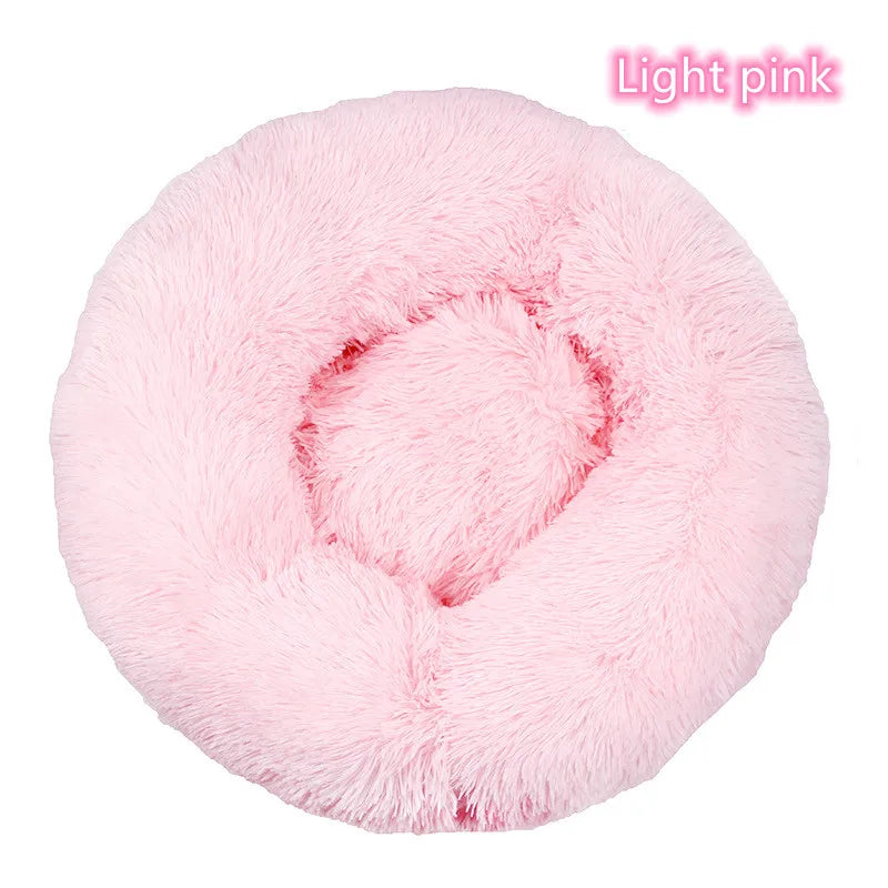 Lit Donut en Peluche Confortable pour Chat