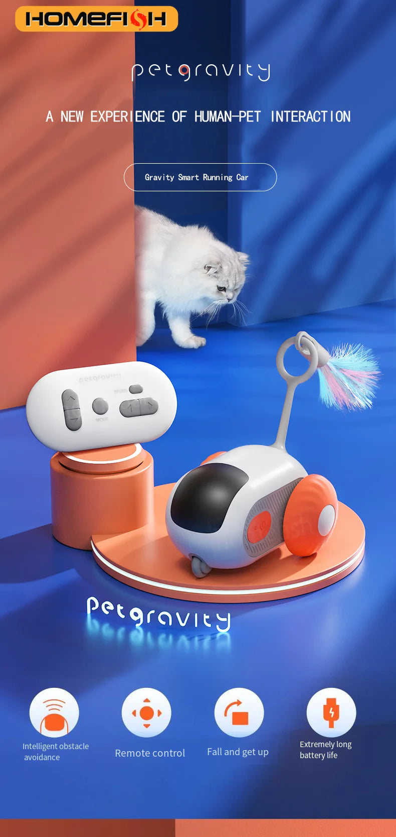 Interactive Remote-Controlled Cat Toy Car