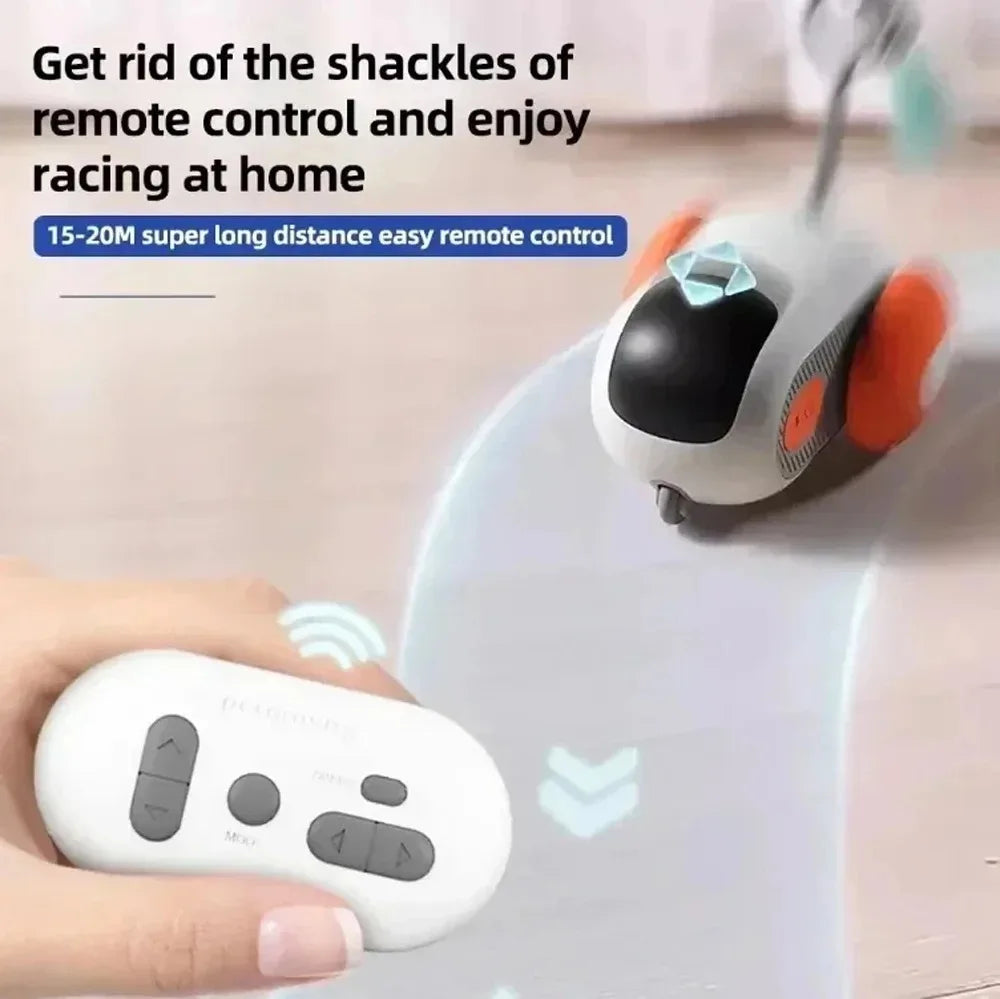 Interactive Smart Cat Toy Car with Remote Control