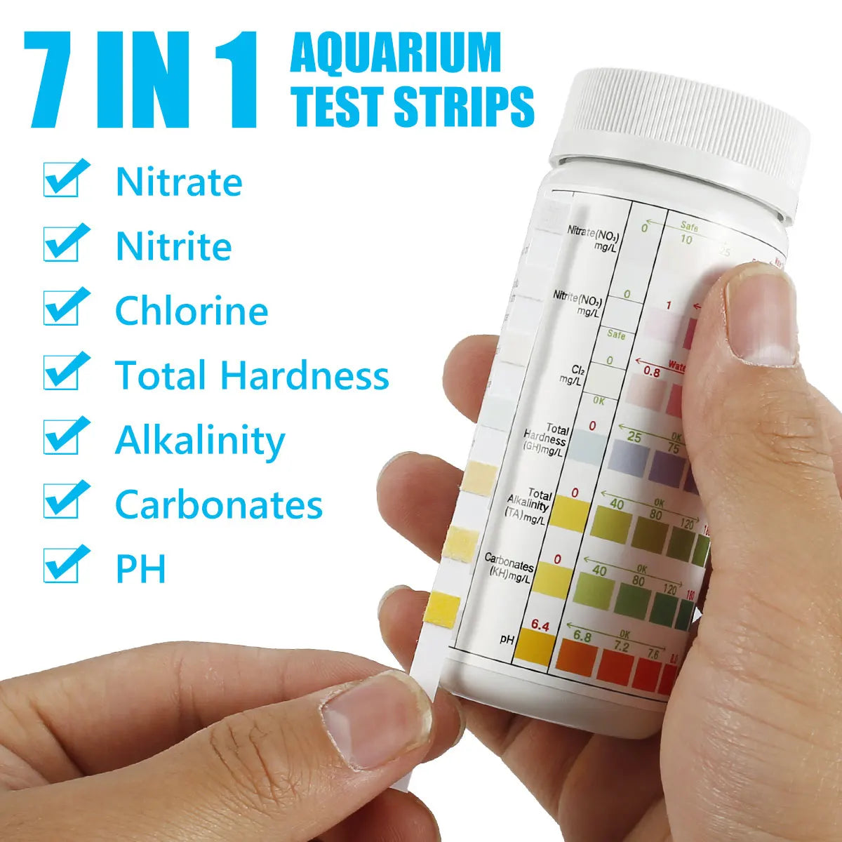 7-in-1 Aquarium Water Test Strips (100 Count)