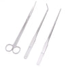 Stainless Steel Aquarium Tool Set with Scissors, Tweezers, and Shovel