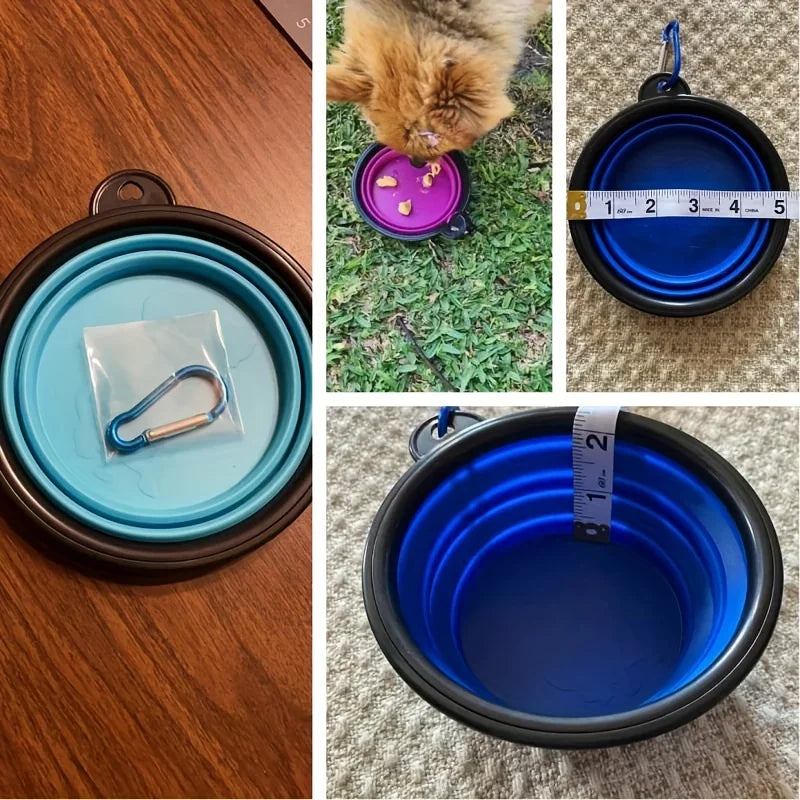 Collapsible Silicone Pet Travel Bowl for Food and Water