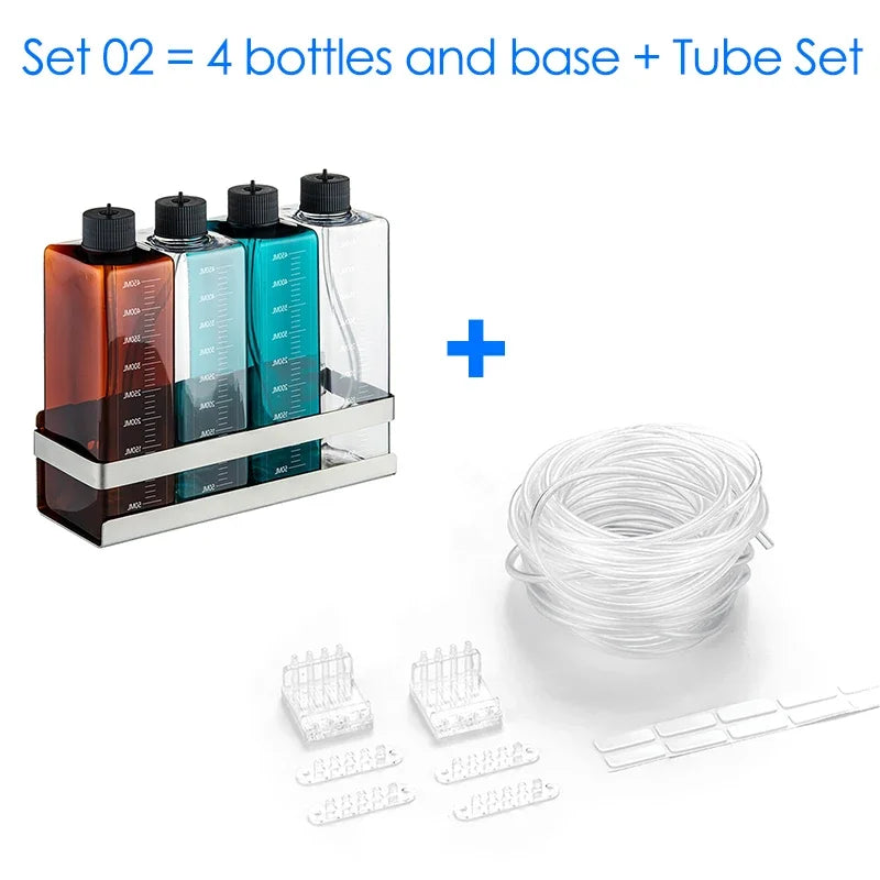 Kit de Bouteilles pour Pompe Doseuse d'Aquarium avec Support en Acier Inoxydable
