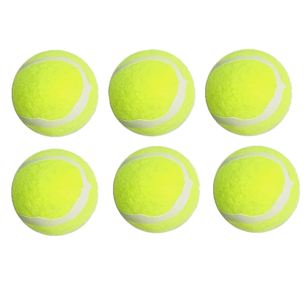 Four bright neon yellow tennis balls arranged in a 2x2 grid.