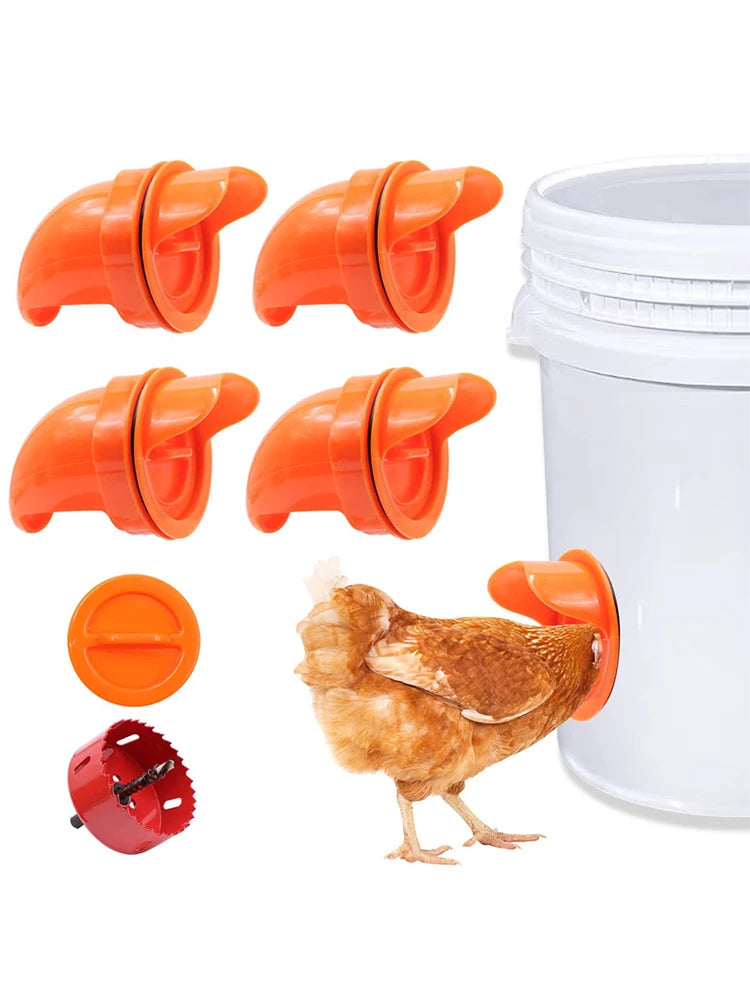 Automatic Gravity Poultry Feeder Kit - Rainproof DIY Port