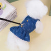 Denim Dog Harness Dress with D-Ring for Small and Medium Breeds