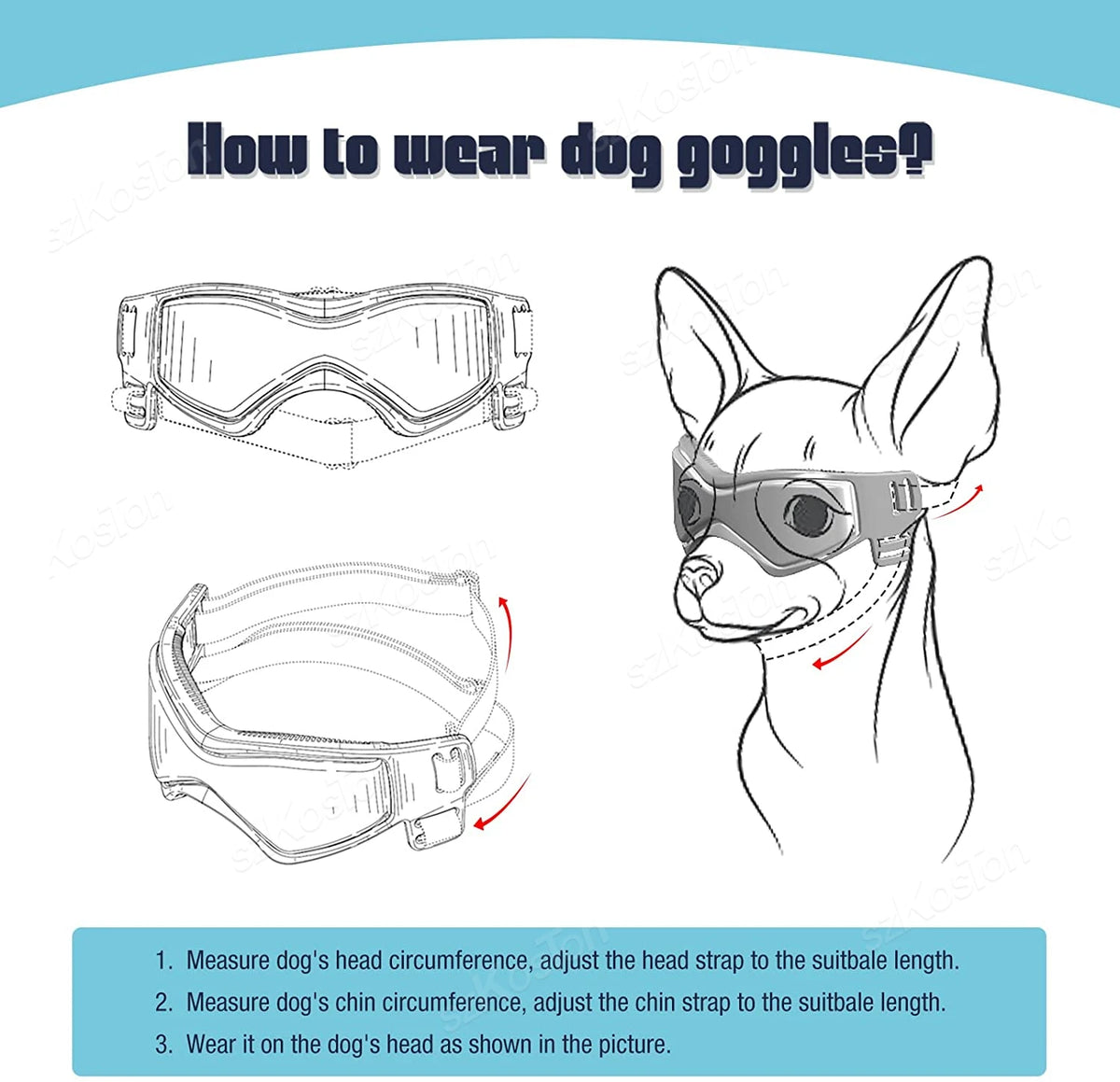 Adjustable UV Protection Dog Goggles for Small & Medium Breeds