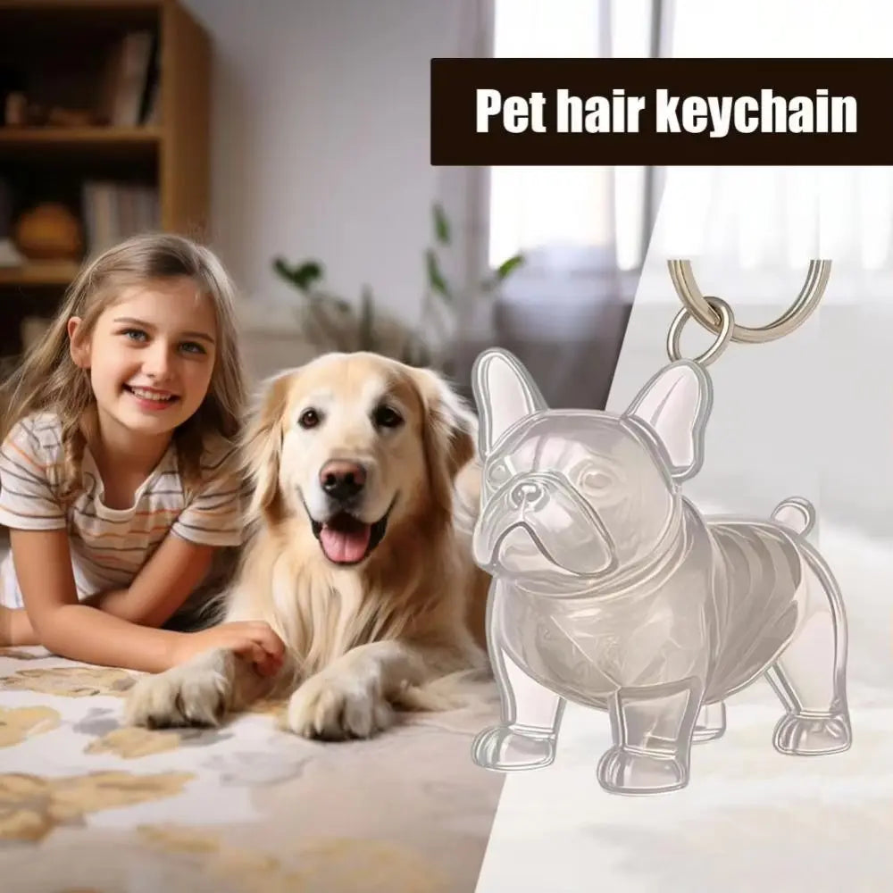 Pet Hair Storage Keychain – Transparent Dog & Cat Fur Keepsake Pendant