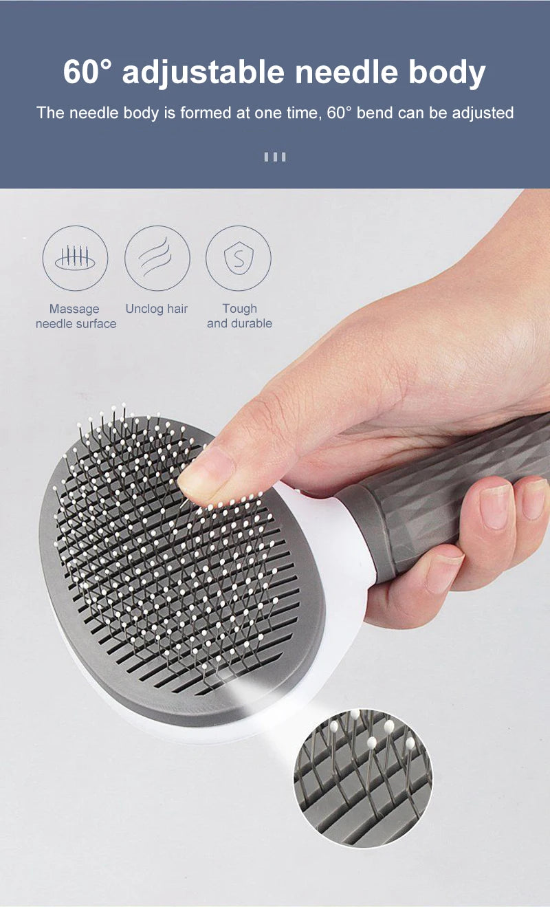 Self-Cleaning Pet Grooming Brush