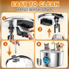 Stainless steel automatic cat water fountain with filter shown in four steps for easy cleaning and use